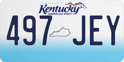 KY license plate 497JEY