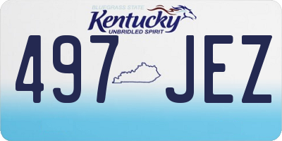 KY license plate 497JEZ