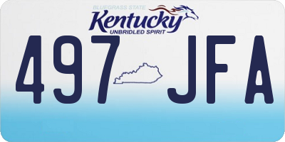 KY license plate 497JFA