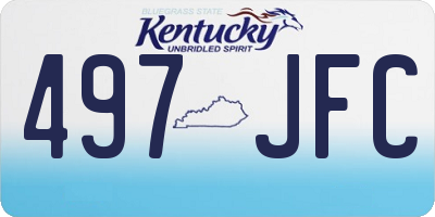 KY license plate 497JFC