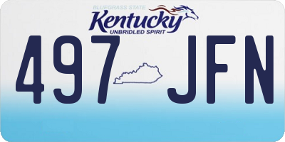 KY license plate 497JFN