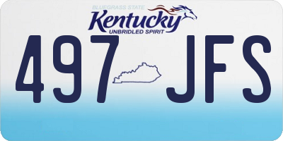 KY license plate 497JFS