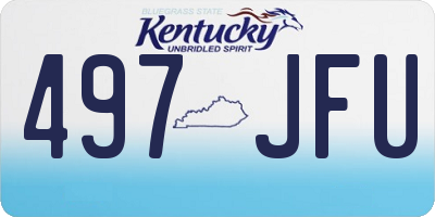 KY license plate 497JFU