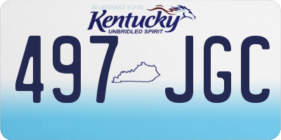 KY license plate 497JGC
