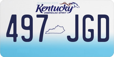 KY license plate 497JGD