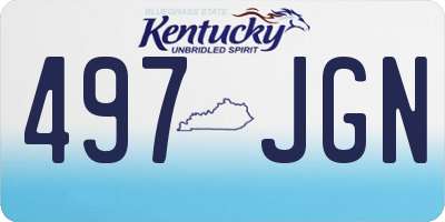 KY license plate 497JGN