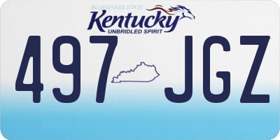 KY license plate 497JGZ