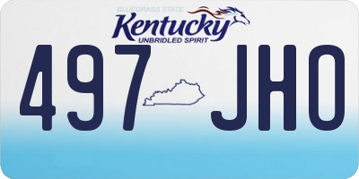 KY license plate 497JHO