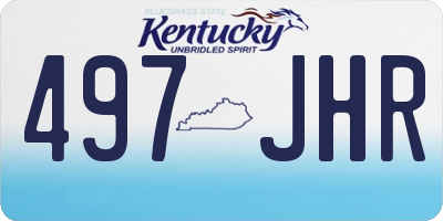 KY license plate 497JHR
