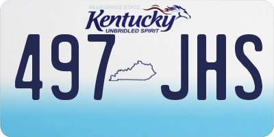 KY license plate 497JHS