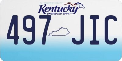 KY license plate 497JIC