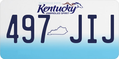 KY license plate 497JIJ