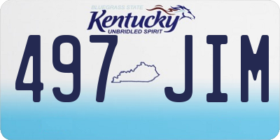 KY license plate 497JIM