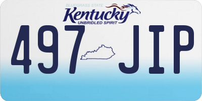 KY license plate 497JIP