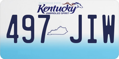 KY license plate 497JIW