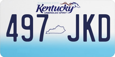 KY license plate 497JKD