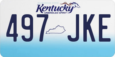 KY license plate 497JKE