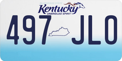 KY license plate 497JLO