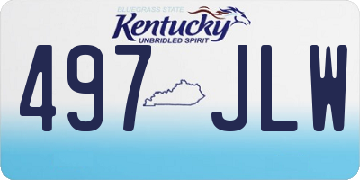 KY license plate 497JLW