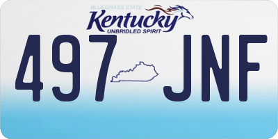 KY license plate 497JNF