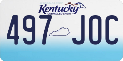 KY license plate 497JOC