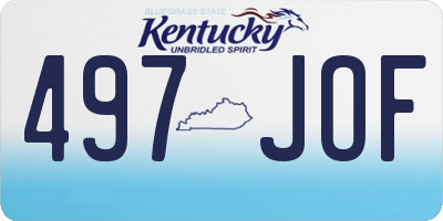 KY license plate 497JOF