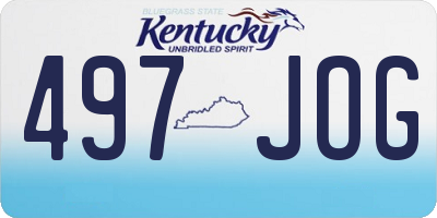 KY license plate 497JOG