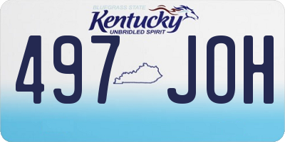 KY license plate 497JOH
