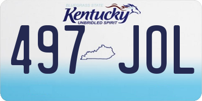 KY license plate 497JOL