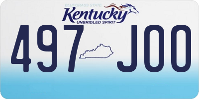 KY license plate 497JOO