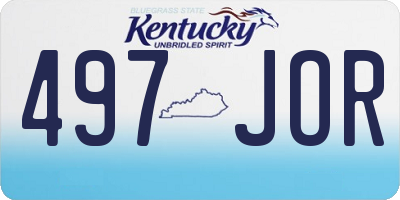 KY license plate 497JOR