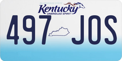 KY license plate 497JOS