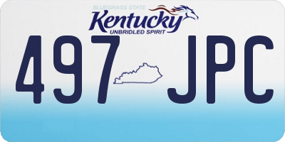 KY license plate 497JPC