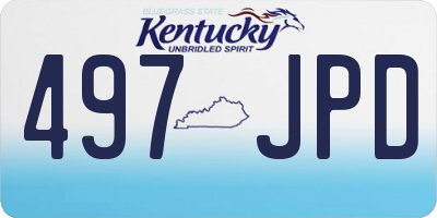 KY license plate 497JPD
