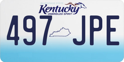 KY license plate 497JPE
