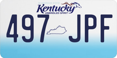KY license plate 497JPF