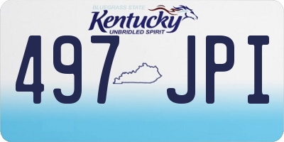 KY license plate 497JPI