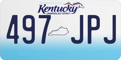 KY license plate 497JPJ