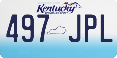 KY license plate 497JPL