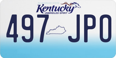 KY license plate 497JPO