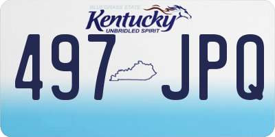 KY license plate 497JPQ