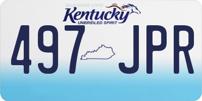 KY license plate 497JPR
