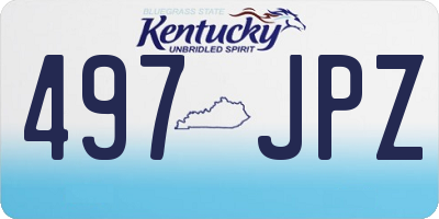 KY license plate 497JPZ