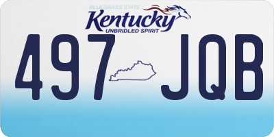 KY license plate 497JQB
