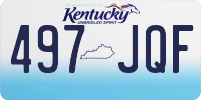 KY license plate 497JQF
