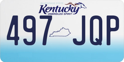 KY license plate 497JQP
