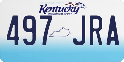 KY license plate 497JRA