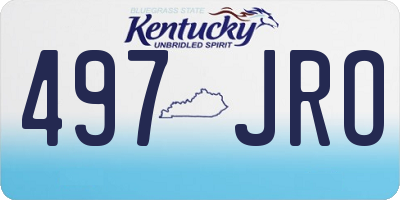 KY license plate 497JRO