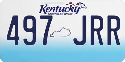 KY license plate 497JRR