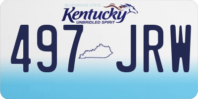 KY license plate 497JRW